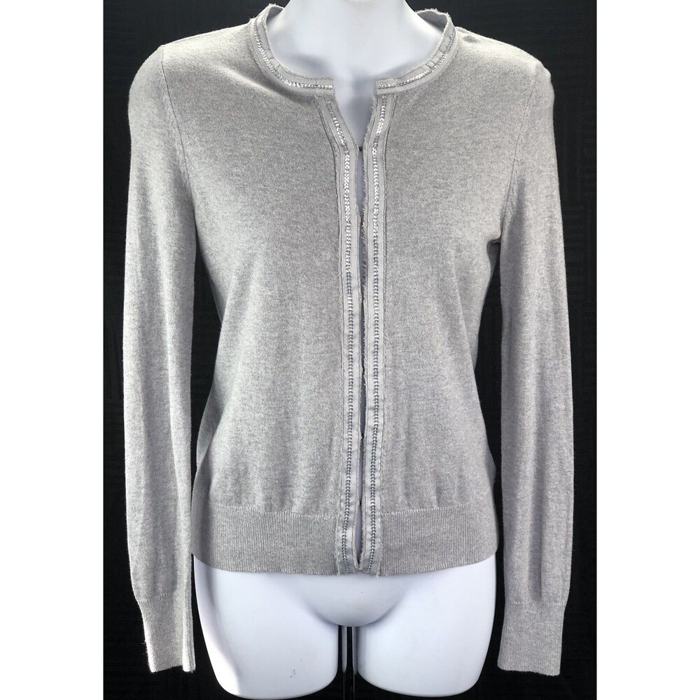 Banana republic cardigan sweater XSP gray hook front long sleeve Y2K Grunge Boho